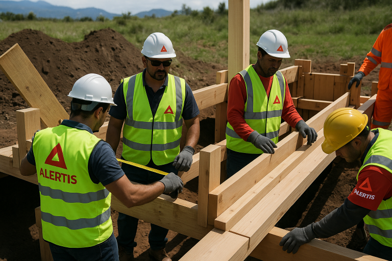 travailleurs-habilitation-électrique Travailleurs en construction avec équipements de sécurité